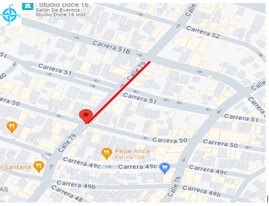 Plano de cierre parcial sobre la calle 79.