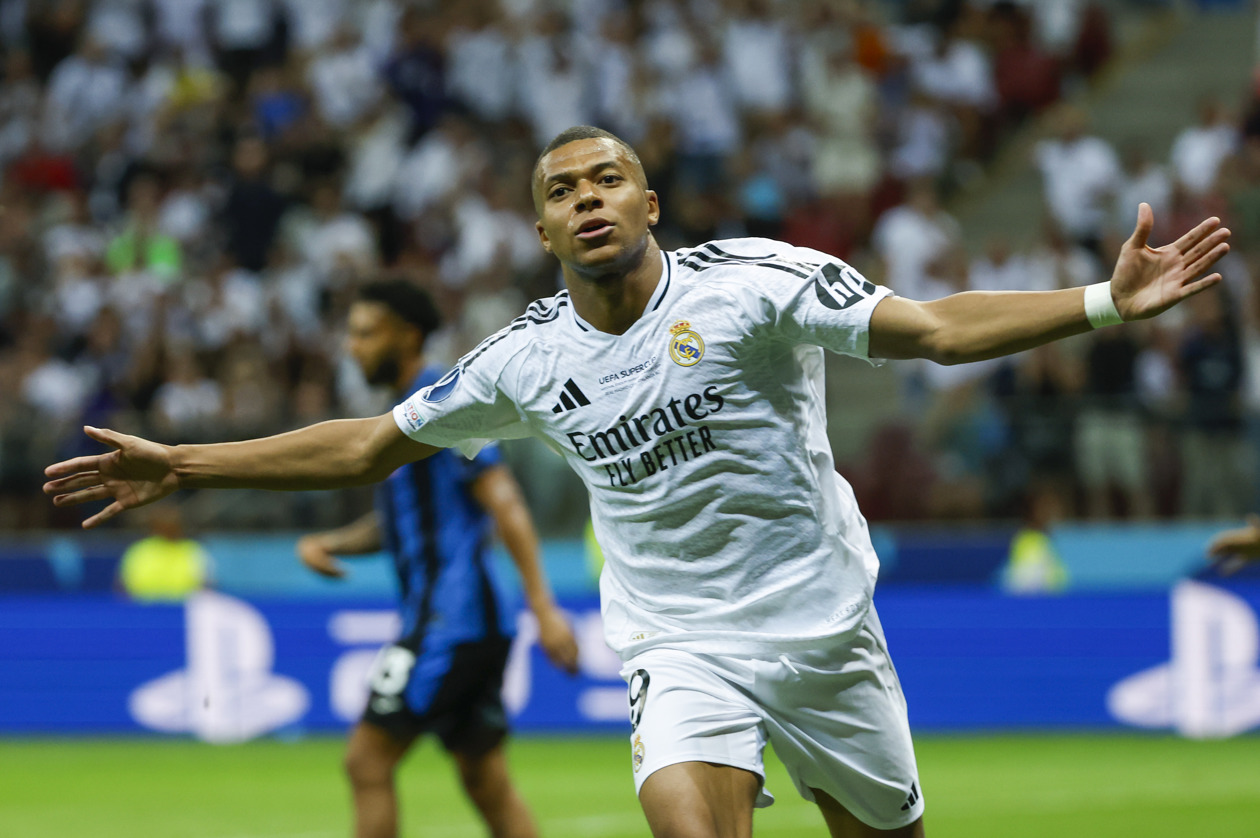 Mbappé marcó el segundo gol del Real Madrid ante el Atalanta.