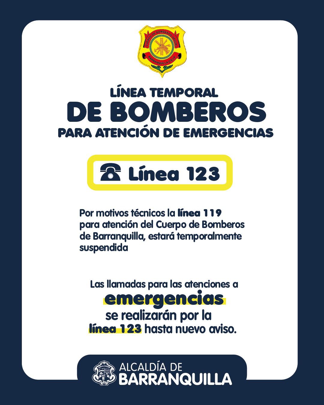 Para reportar emergencias deberás marcar al 123.