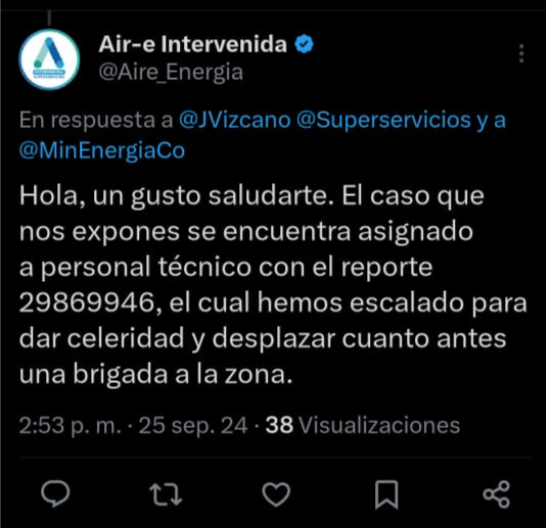 La empresa aseguraba que ya tenía un personal asignado para atender el daño, pero dicha cuadrilla nunca llegó. 