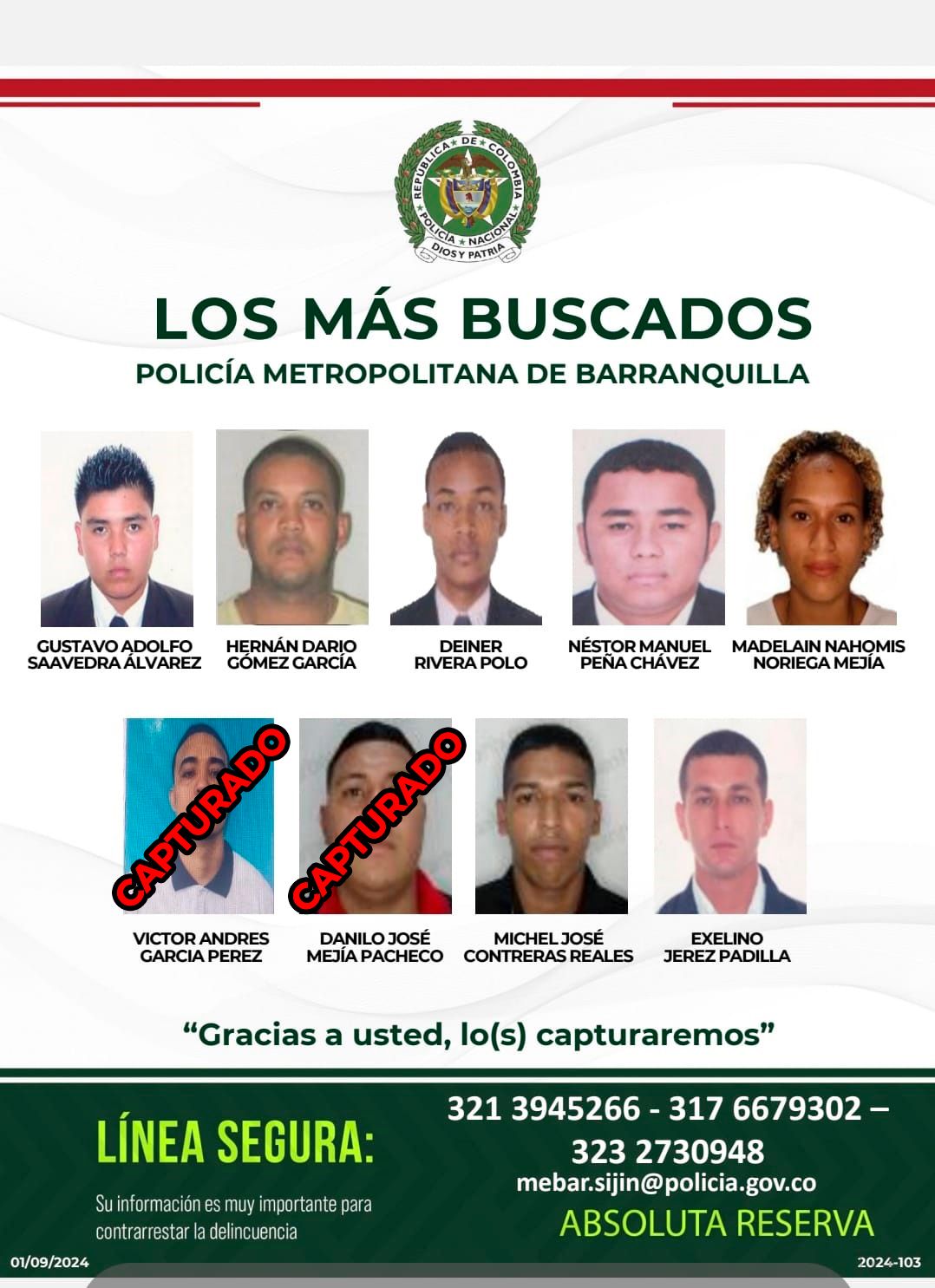 Alias ‘Pochito’ y alias 'Danilo' aparecían en el cartel de los más buscados por hurto. 