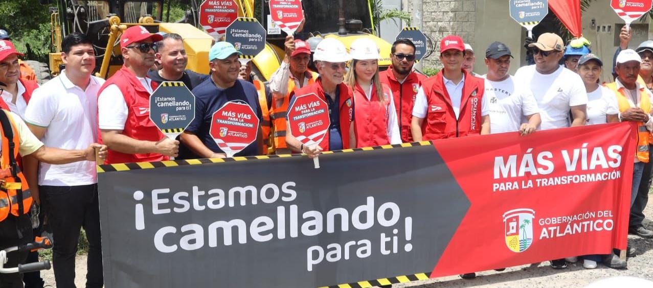 ​​​​Verano inspeccionando las obras con el alcalde de Baranoa, Édinson Palma. 