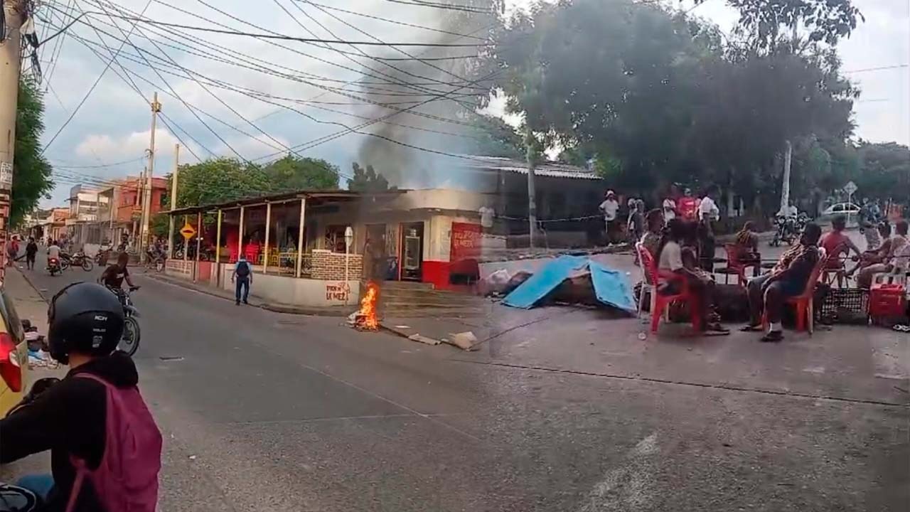 Protestas en el barrio Por Fin de Barranquilla. 