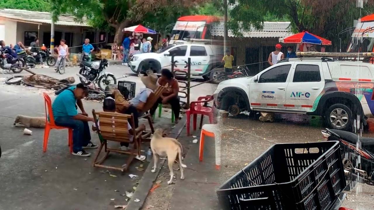 Protestas en el barrio Villate de Barranquilla.