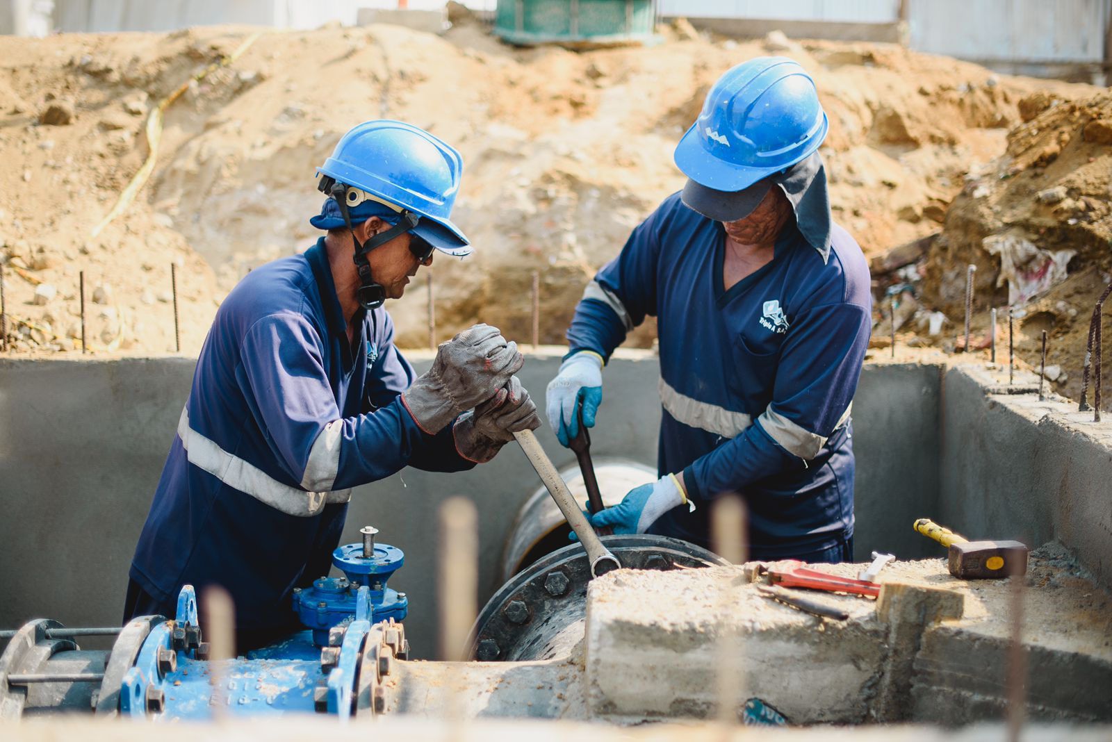 Trabajos de la Triple A en el acueducto. 