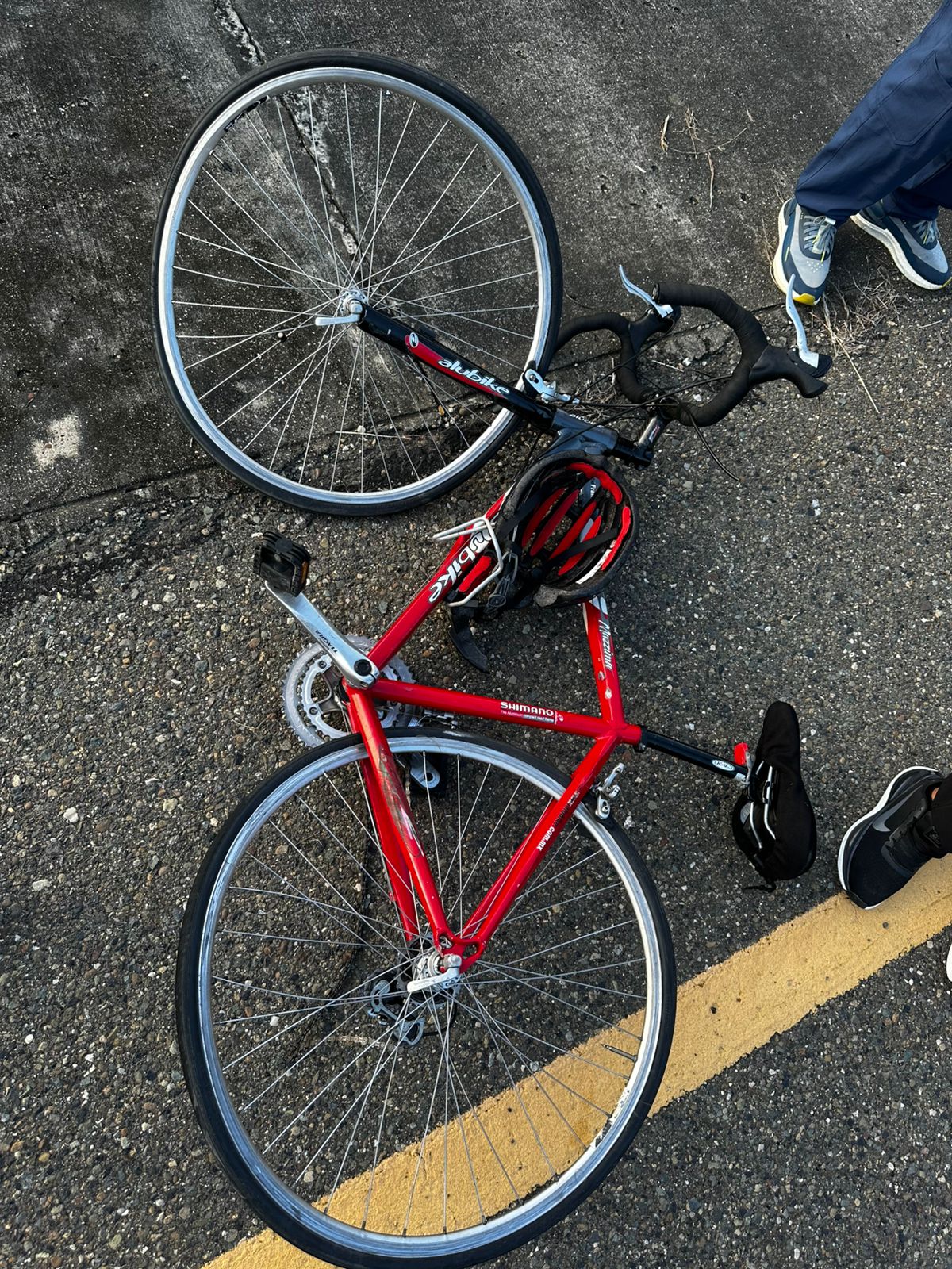 Así quedó la bicicleta de la víctima. 