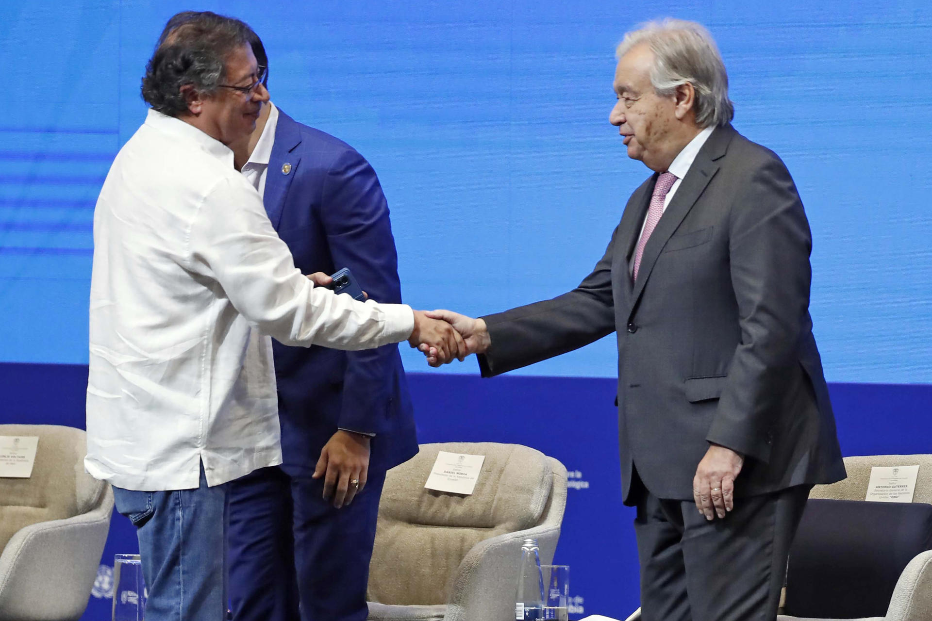 El Presidente Gustavo Petro con Guterres.