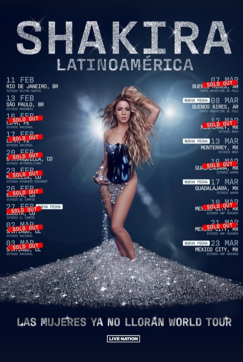 Shakira ha vendido todas las fechas.