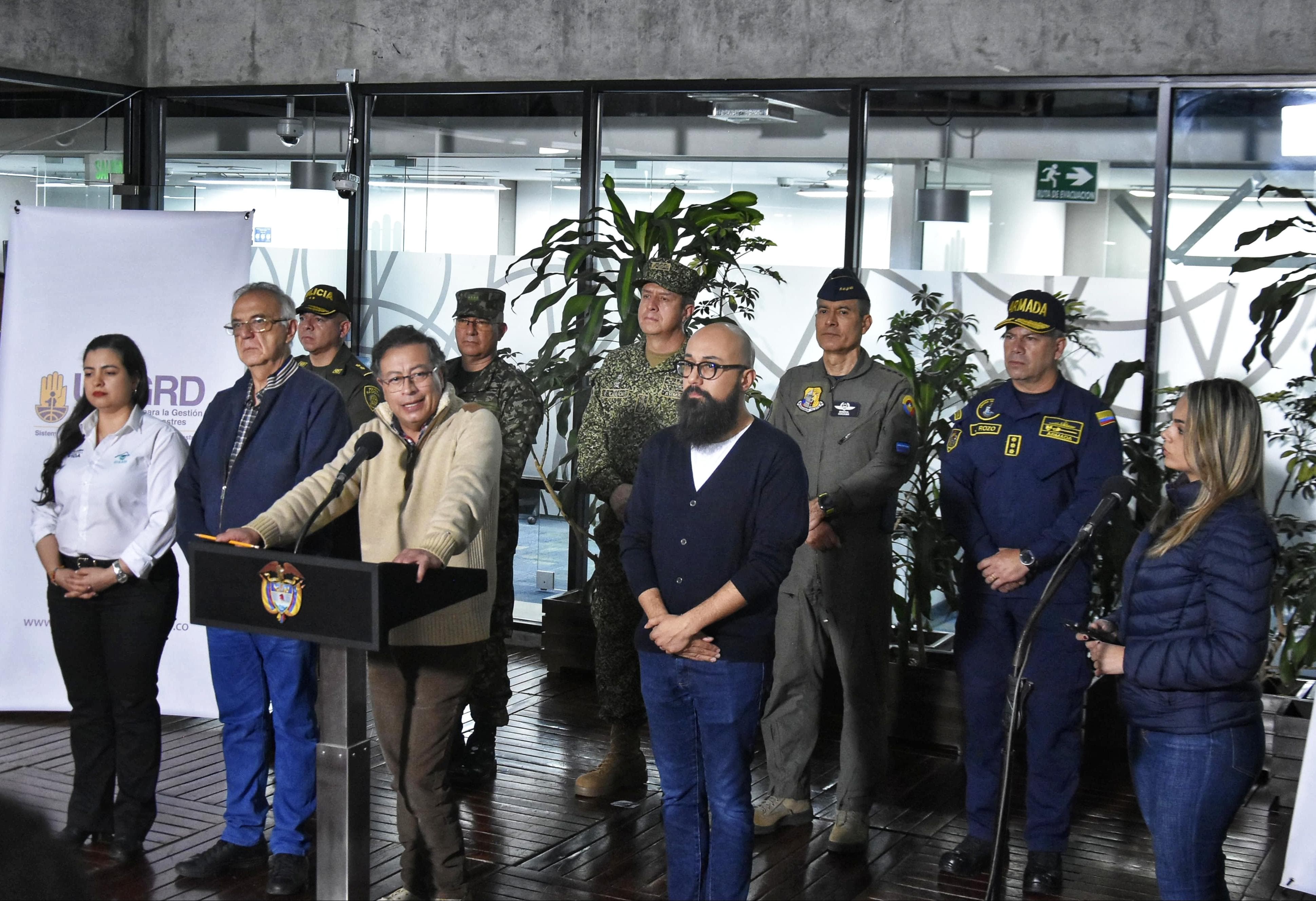 El Presidente Gustavo Petro en rueda de prensa.