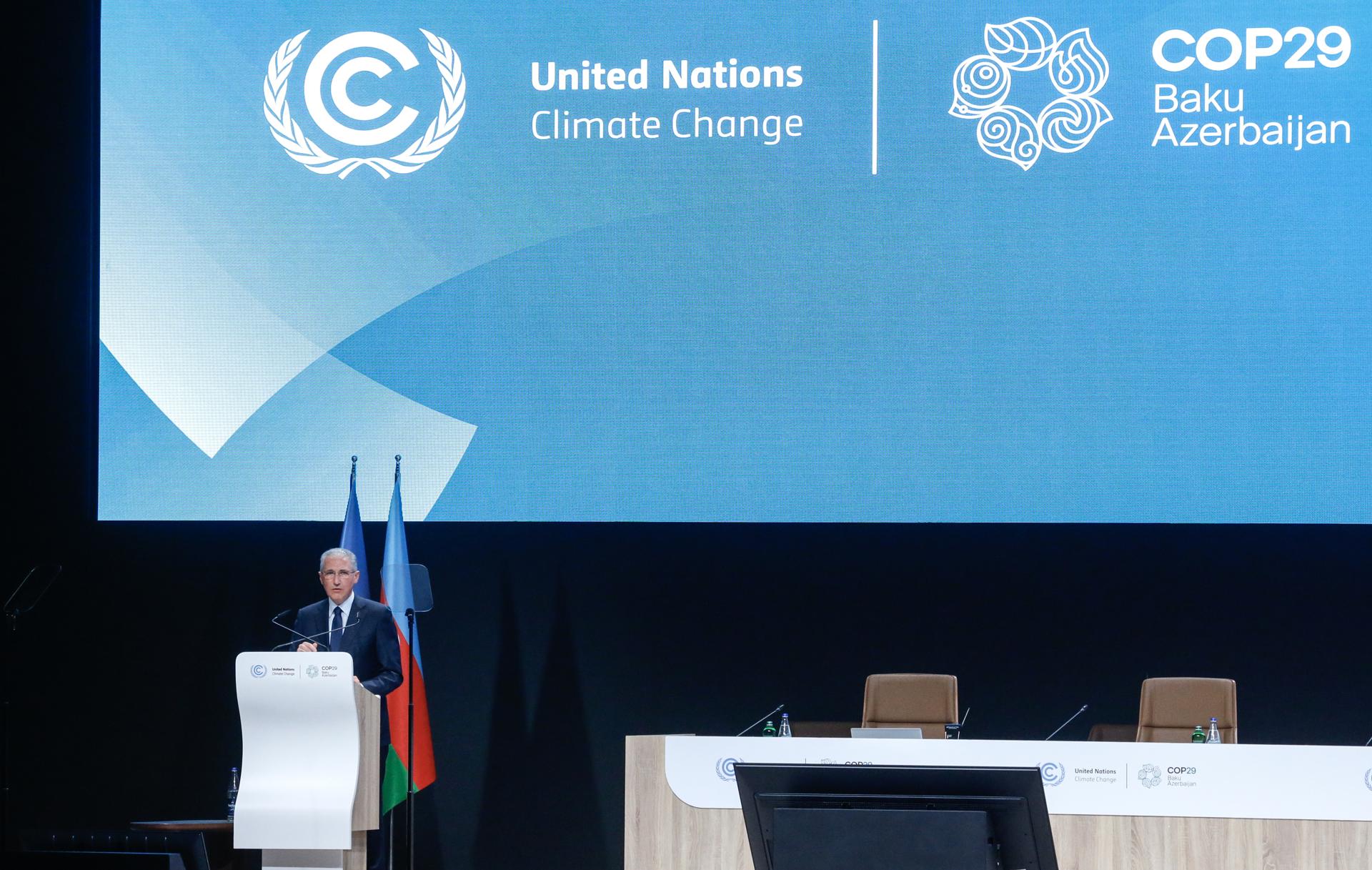 Ministro de Ecología y Recursos Naturales de Azerbaiyán y presidente de la COP29, Mukhtar Babayev, 