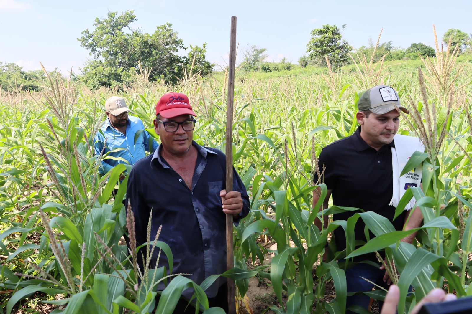 Campesinos beneficiados con la entrega del kit de semillas. 