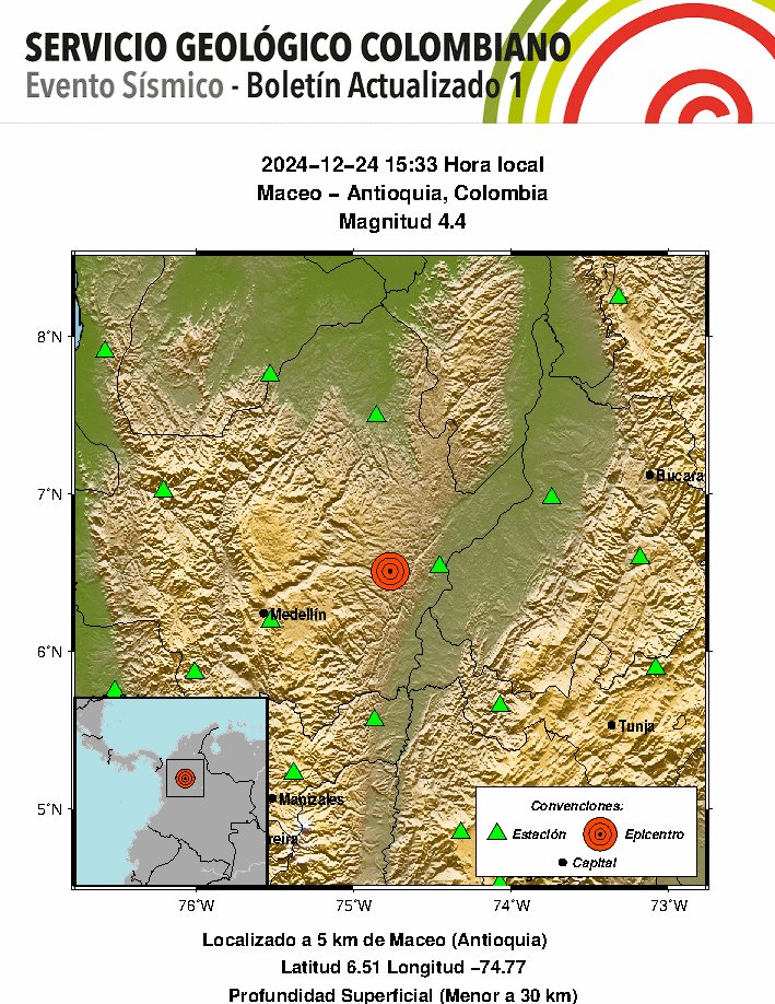 Temblor de este martes 24 de diciembre