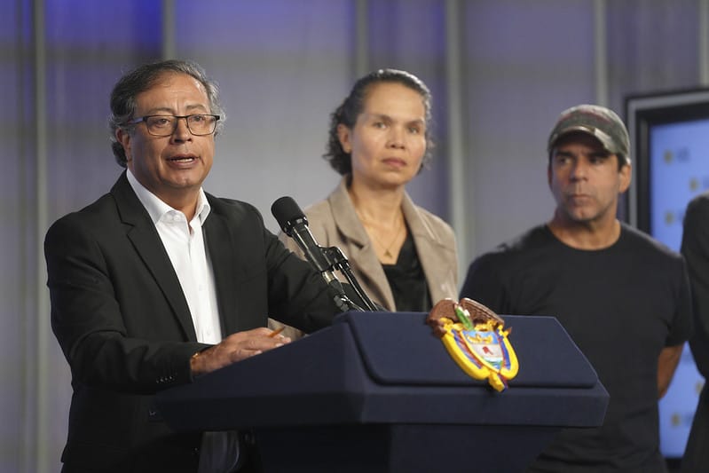 El presidente Gustavo Petro, Astrid Rodriguez y el alcalde de Barranquilla, Alejandro Char.