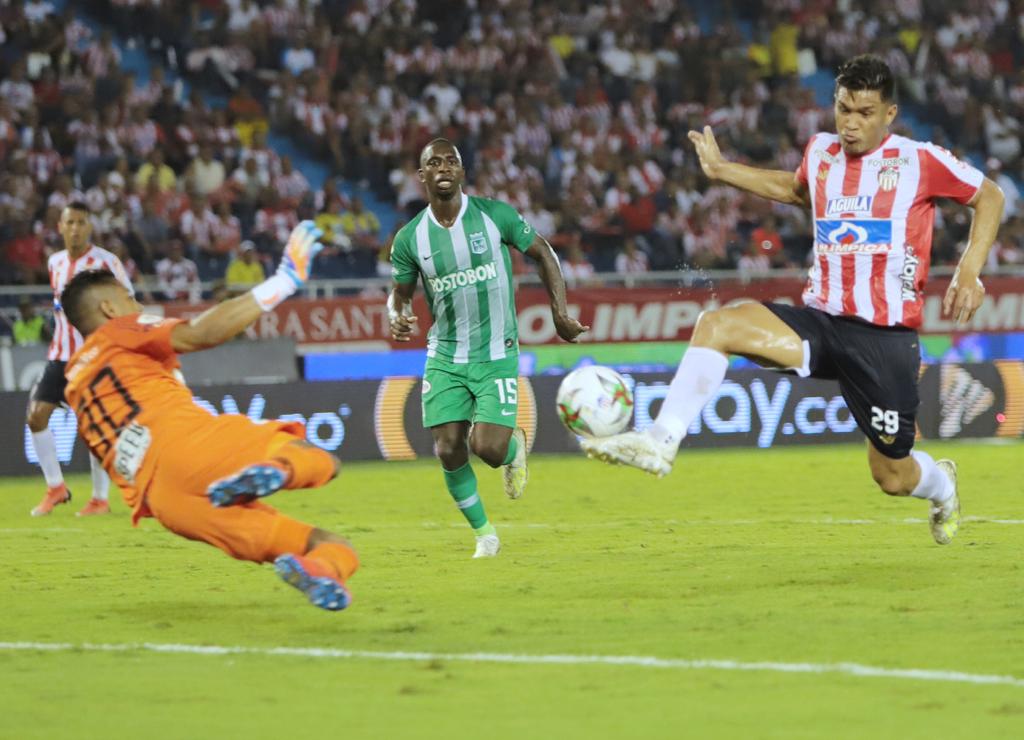 Teófilo Gutiérrez en un partido de cuadrangulares en 2019 contra Nacional. 