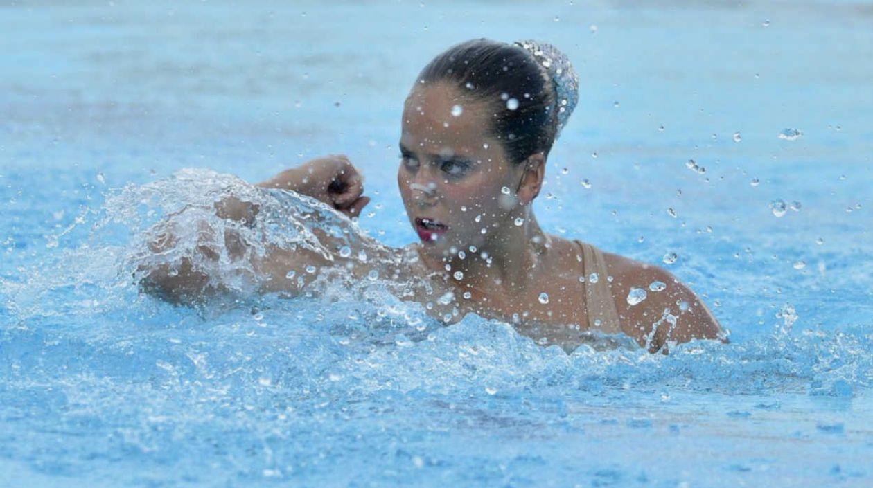 Mónica Arango, nadadora colombiana. 