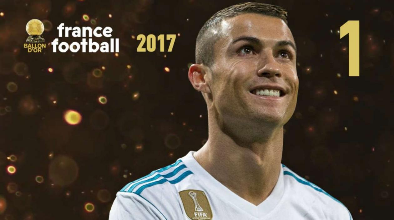 Cristiano Ronaldo al ser anunciado ganador del balón de oro.