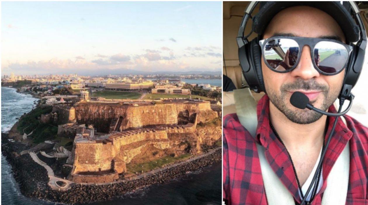En su cuenta de Instagram el artista Luis Fonsi publicó una foto aérea de su llegada a la isla.