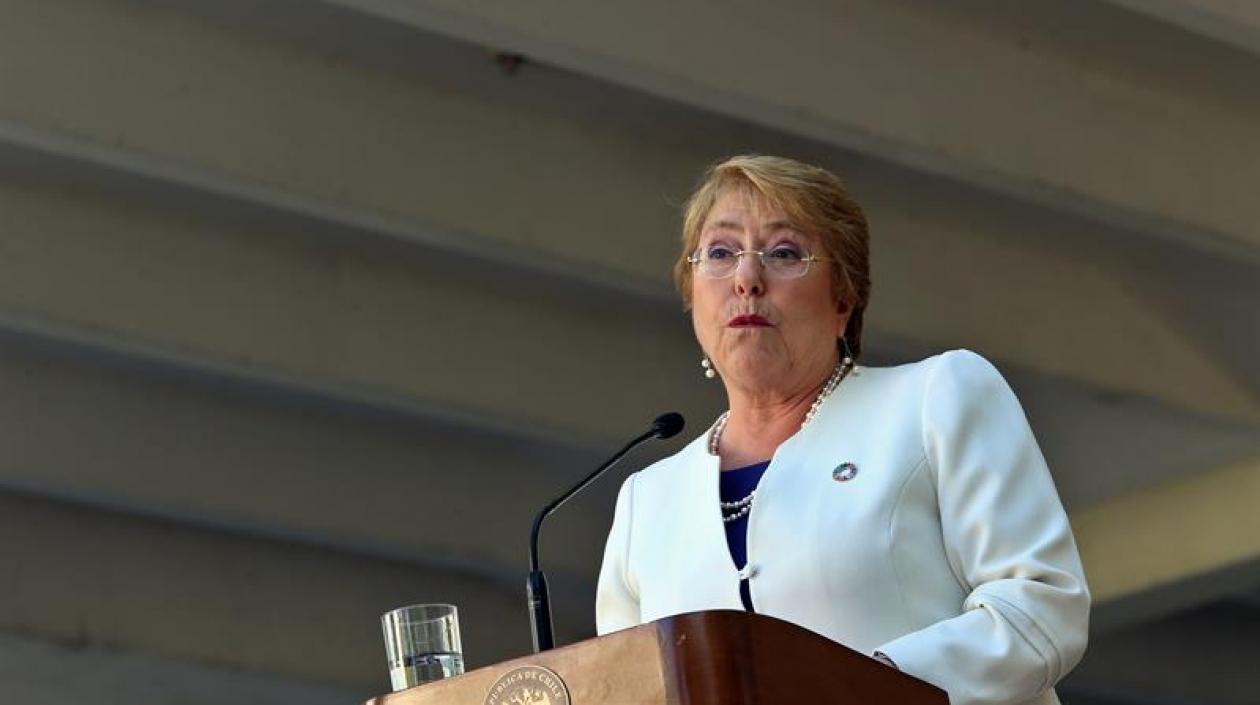 Bachelet durante su visita a Cuba.