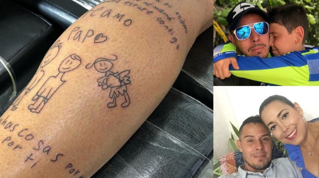 Luis Delgado se tatuó en la pierna una carta de su hija para rendirle también un homenaje a su esposa fallecida hace 4 meses.