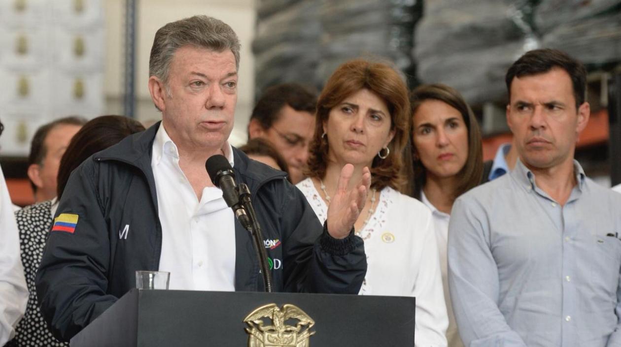 Presidente Santos durante la declaración después de la reunión en Cúcuta.