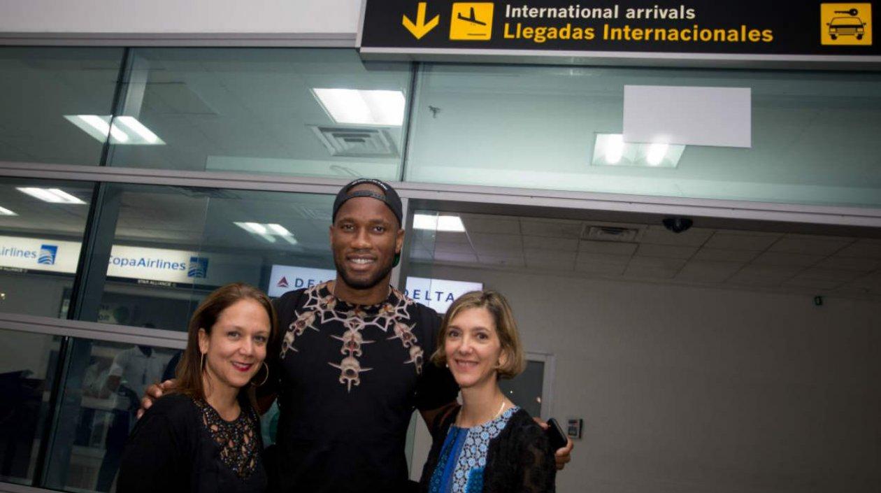 Didier Drogba a su llegada a Cartagena. 