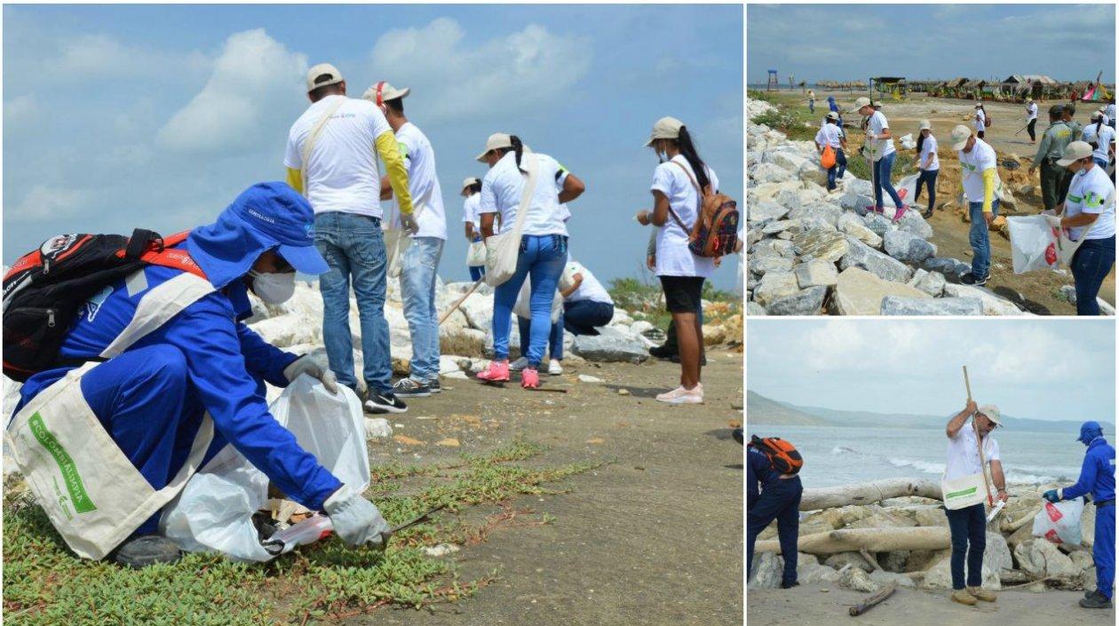 Fotografías de la jornada de limpieza en las playas.