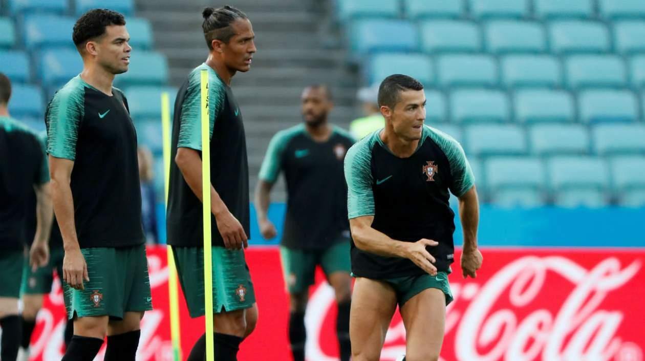 Cristiano Ronaldo durante un entrenamiento. 