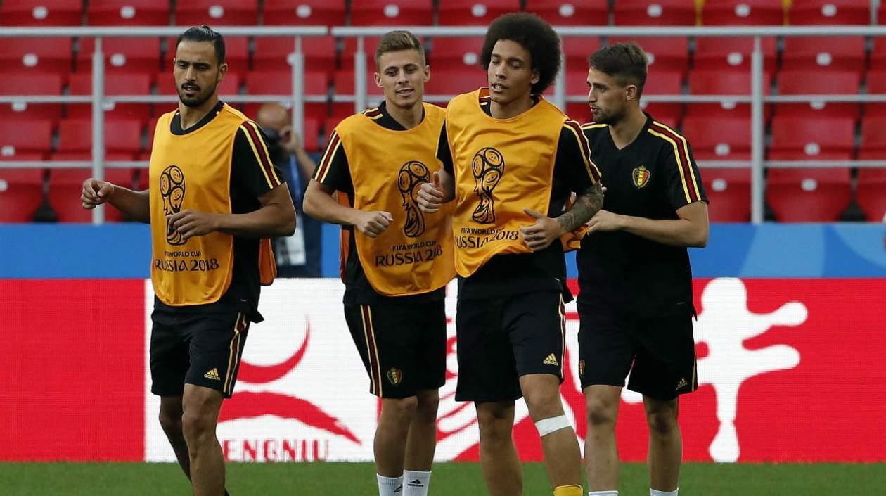 Jugadores de Bélgica durante un entrenamiento. 