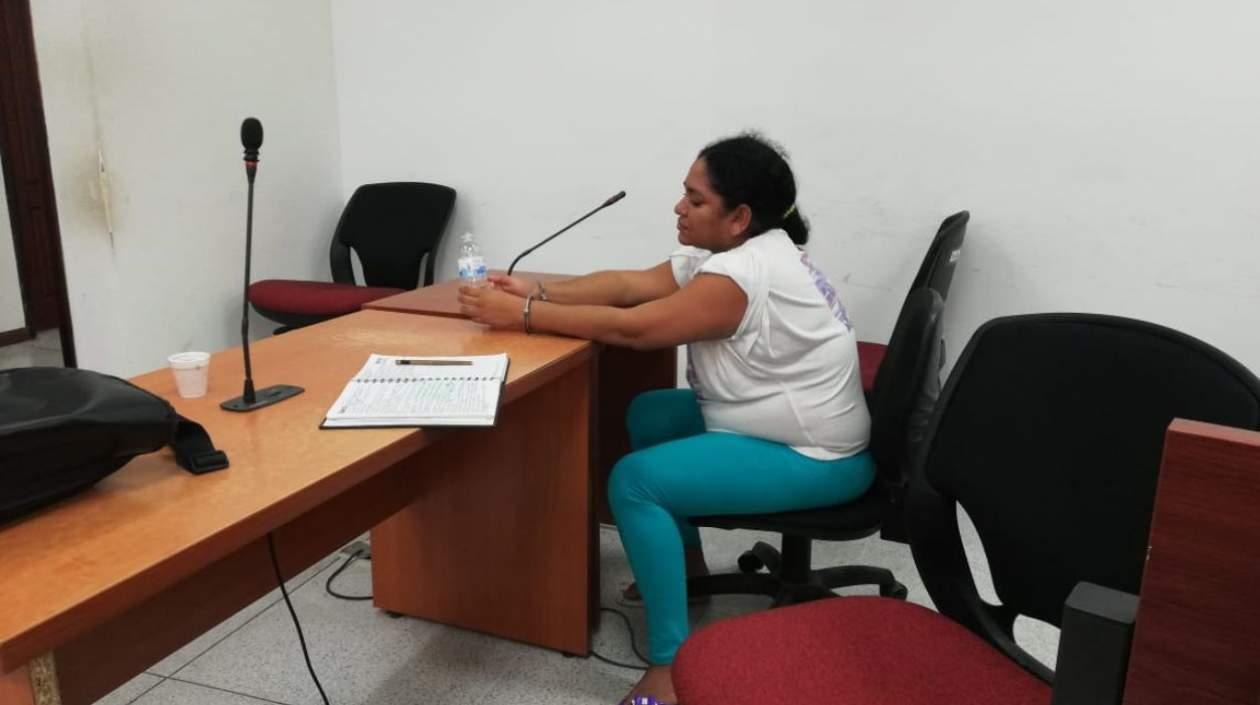 Angélica María Coronado durante la audiencia de solicitud de medida en la sala 5 del Centro de Servicios Judicial.