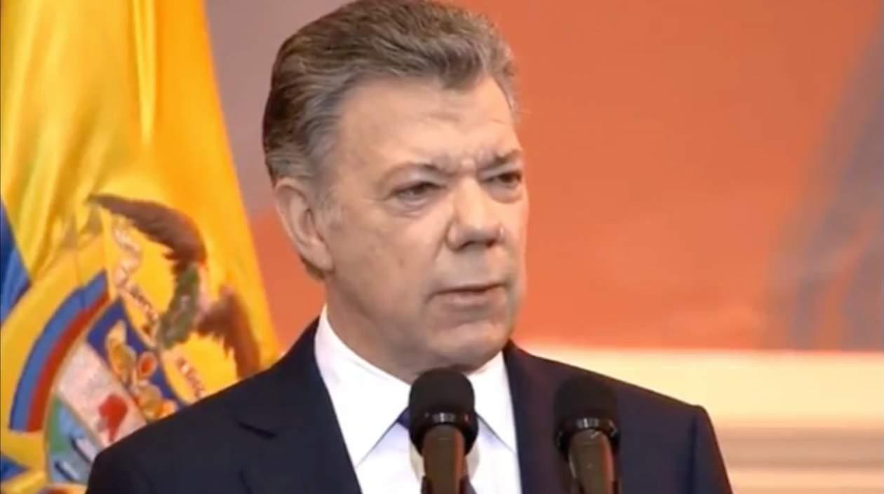 Juan Manuel Santos, presidente.