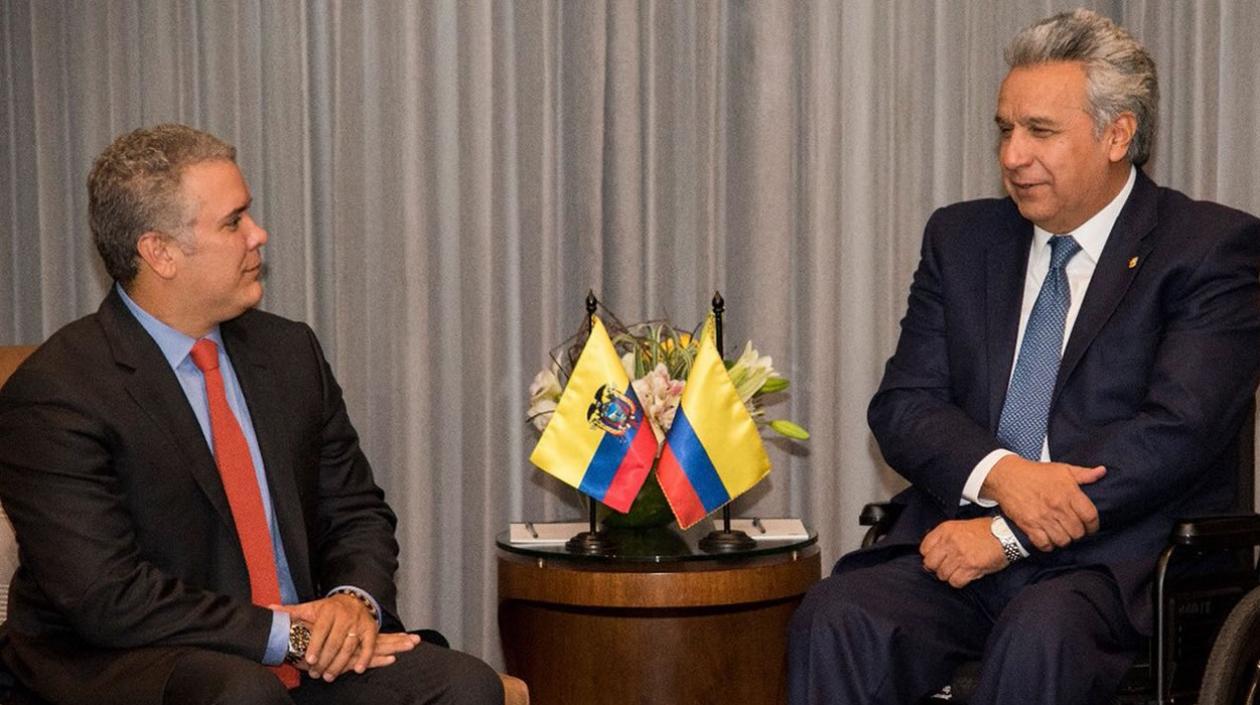 El presidente electo de Colombia, Iván Duque y el presidente de Ecuador, Lenín Moreno