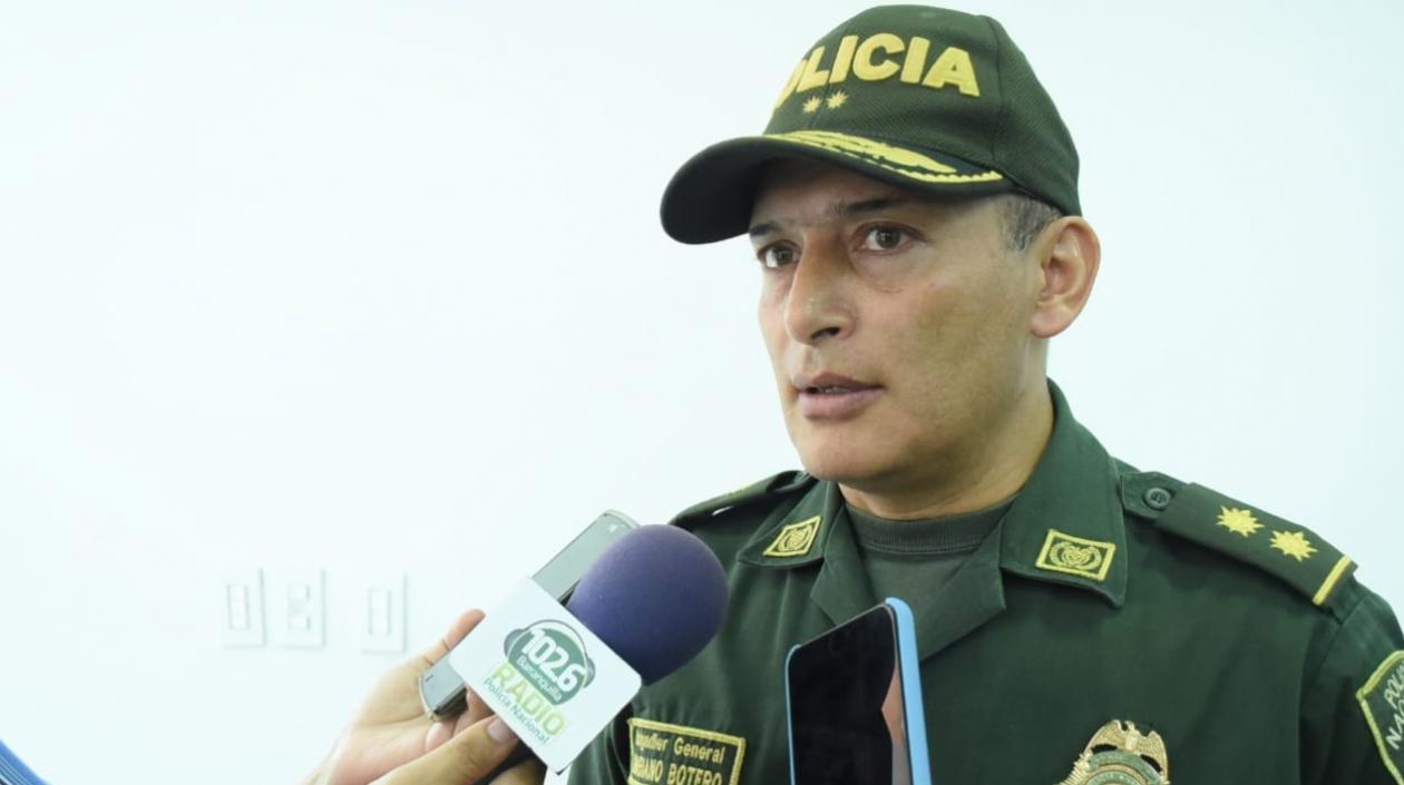 General Mariano Botero, comandante de la Policía Metropolitana de Barranquilla. 