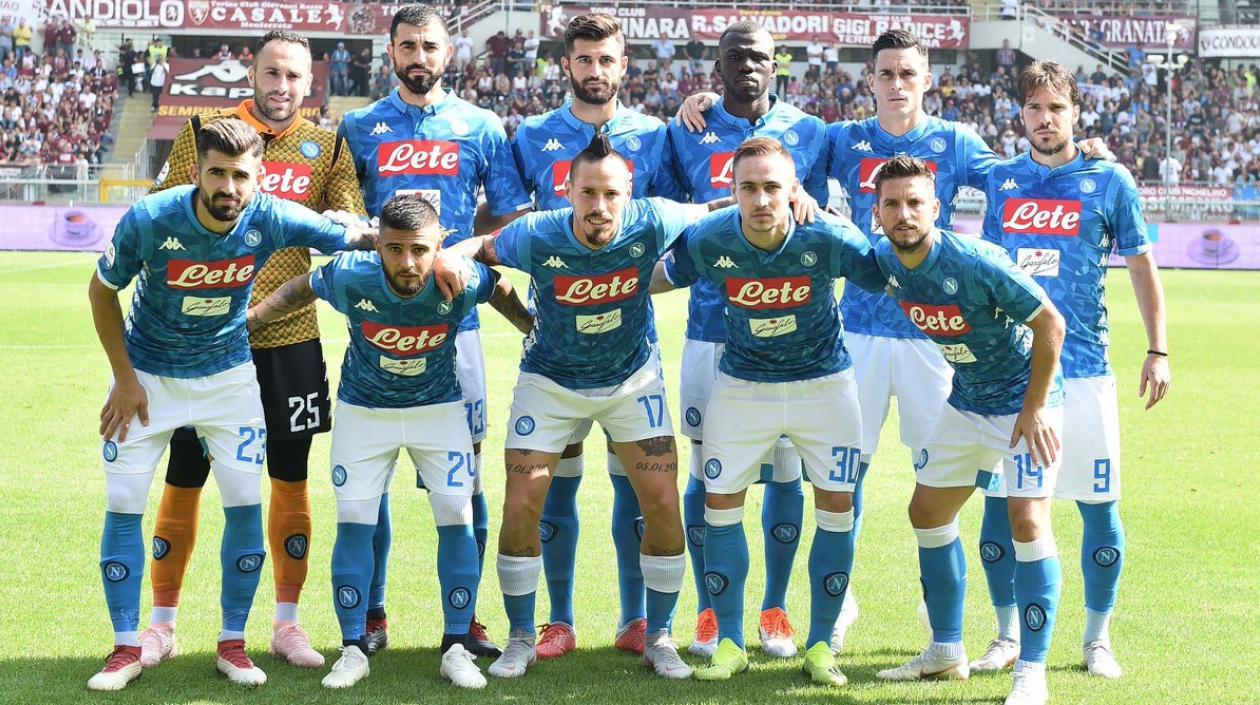 Los once titulares del Napoli ante el Torino.