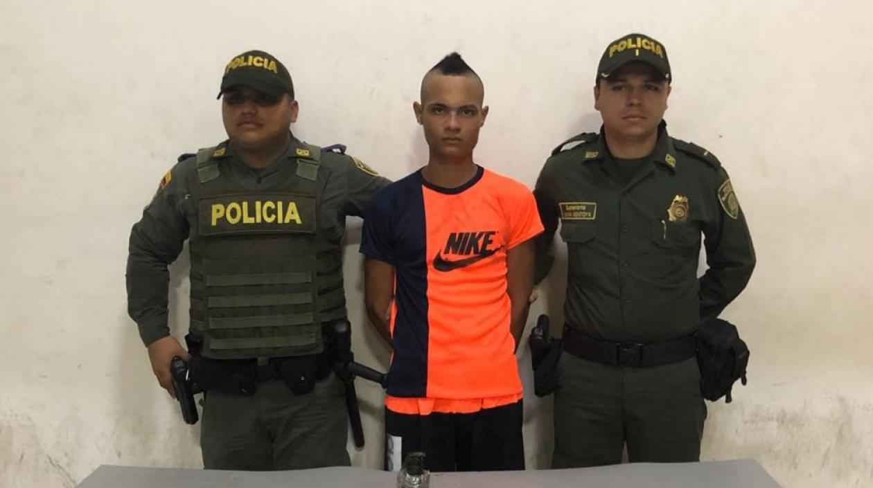 Jeider Enrique Correa Rojano, capturado con granada.