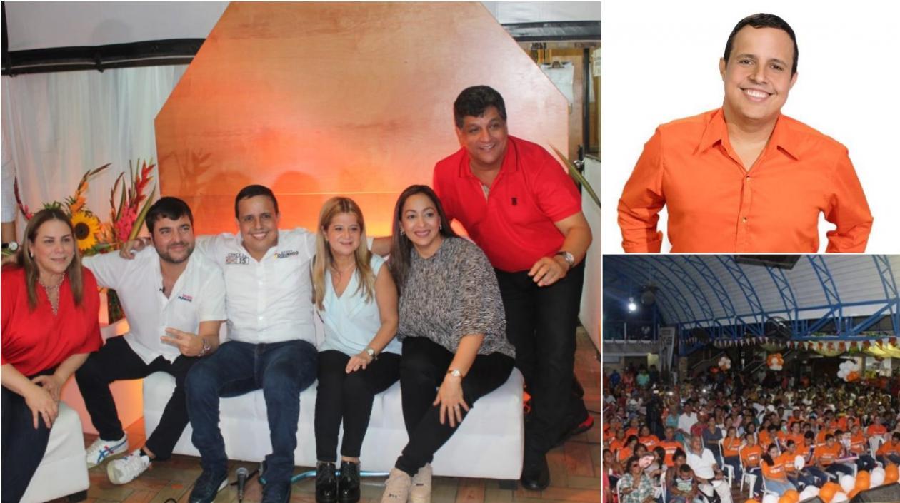 Nelson Oquendo, con los candidatos a la Alcaldía de Barranquilla y la Gobernación.