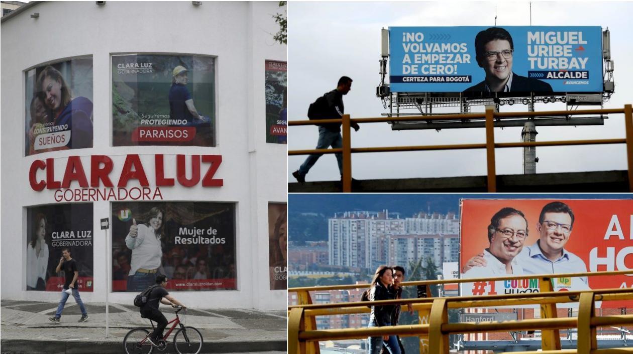 Así están las ciudades colombianas, con publicidad de los candidatos.