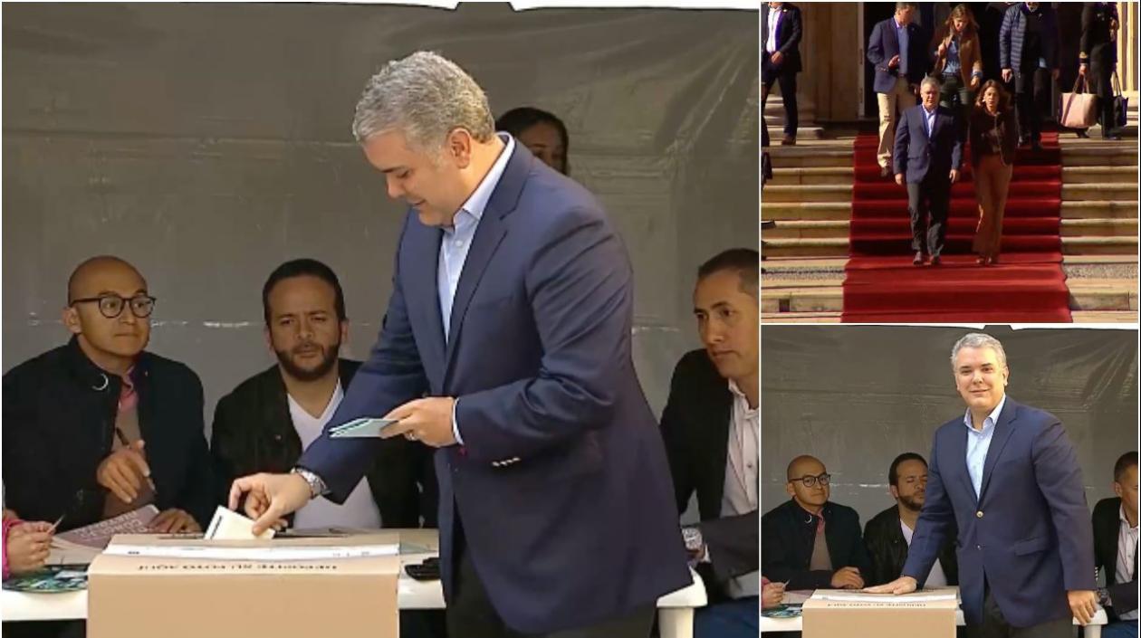 Iván Duque, presidente de Colombia, ejerce su derecho al voto.
