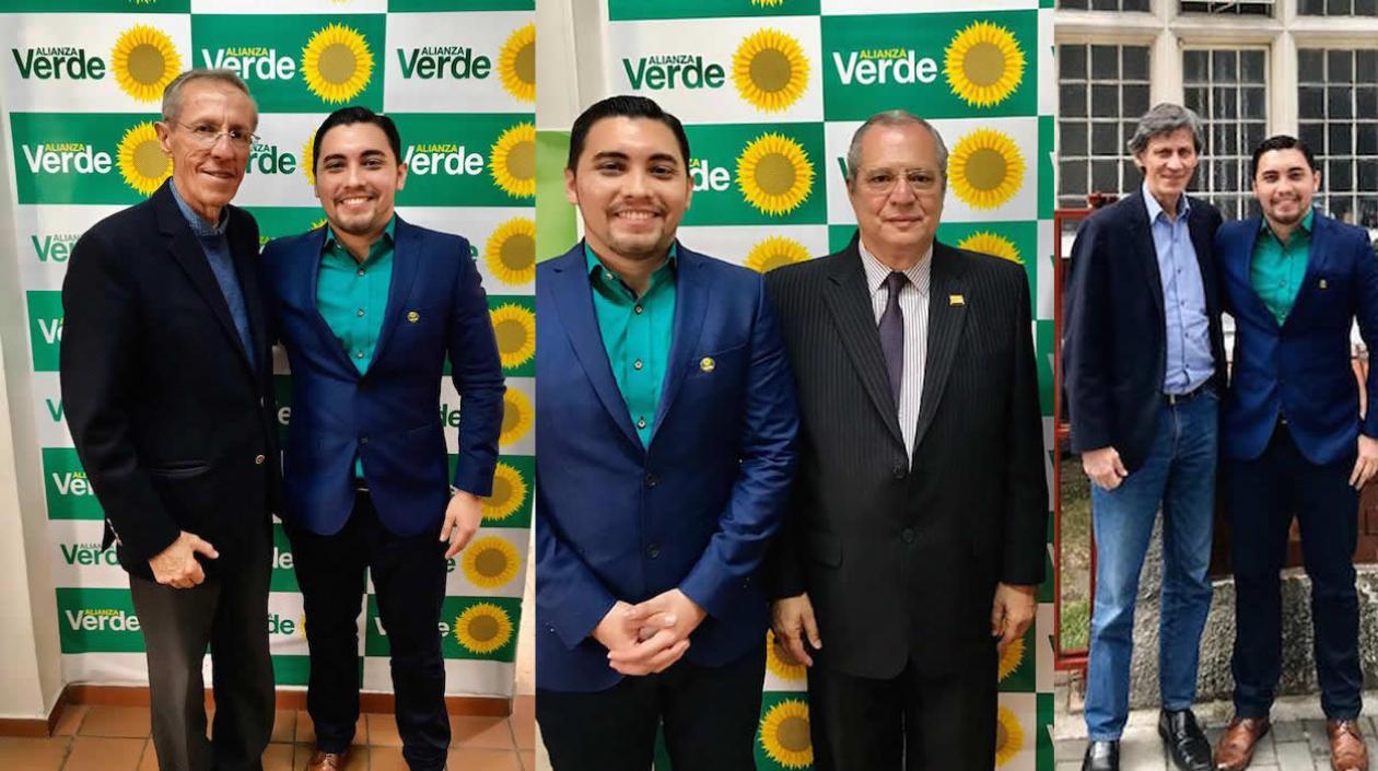 Andrés Rengifo con los directivos de Alianza Verde, Antonio Navarro, Iván Name y Jaime Navarro.