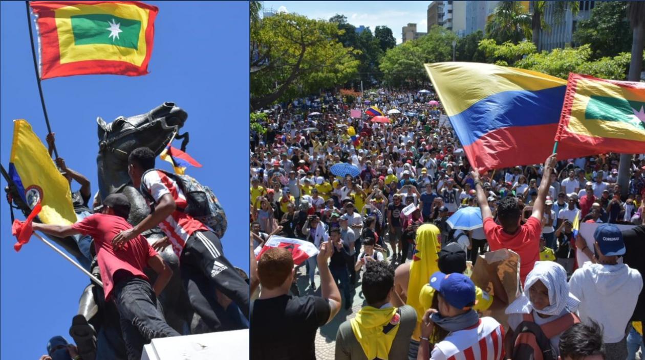 Marcha culminó con normalidad en el Paseo de Bolívar.