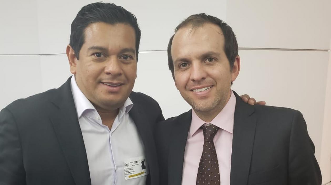 El Alcalde de Malambo Efraín Bello con el Director de Coldeportes Ernesto Lucena.