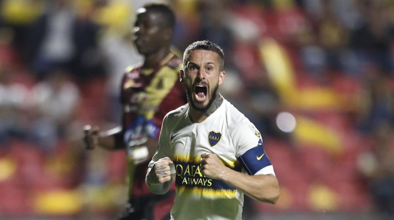 Darío Benedetto festejando el gol del empate 2-2.