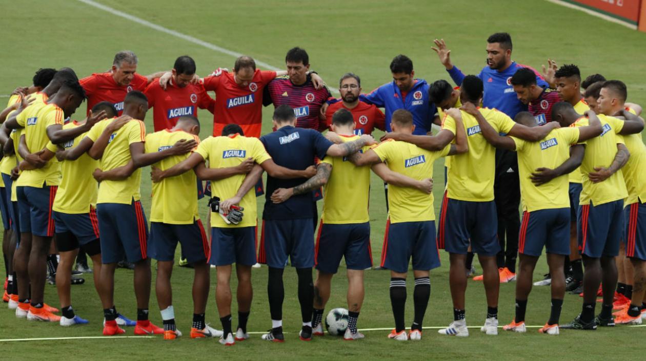 Jugadores de la Selección Colombia durante un entrenamiento. 