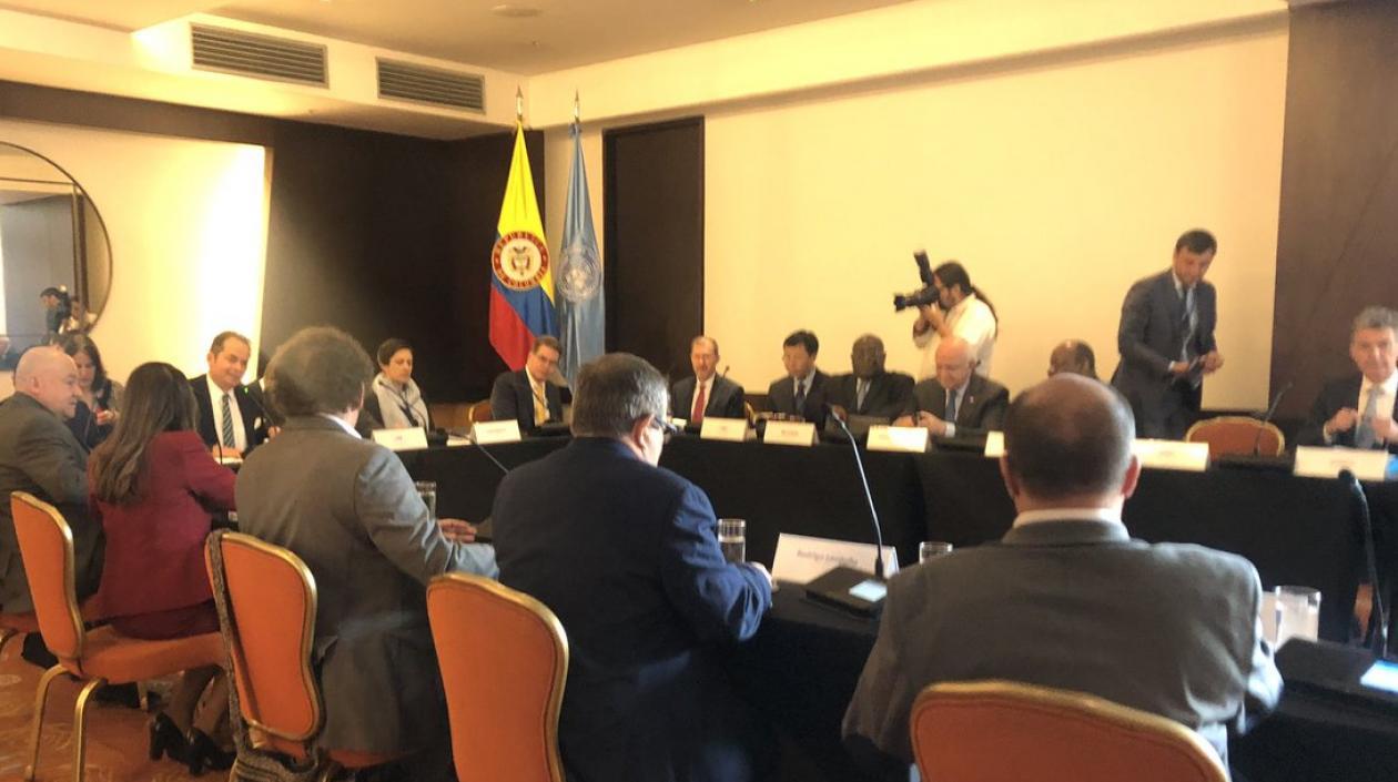 Reunión de @PartidoFARC con Consejo de Seguridad de ONU, en la que informaremos sobre estado de implementación e incumplimientos del Estado. 