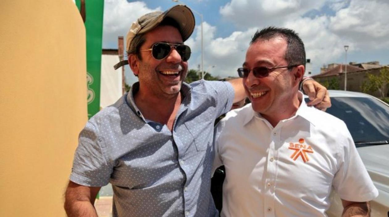 El Alcalde de Barranquilla, Alejandro Char y el director general del SENA, Carlos Mario Estrada.