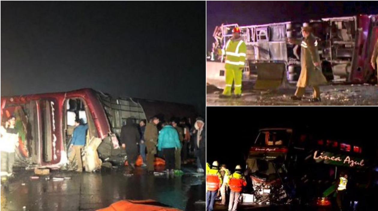 Imágenes del accidente en en la región de O'Higgins, a unos 75 kilómetros al sur de Santiago.