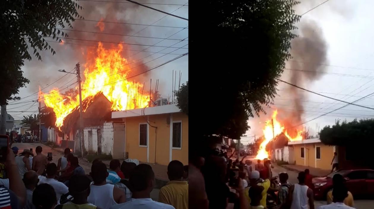 Incendio en el municipio de Juan de Acosta
