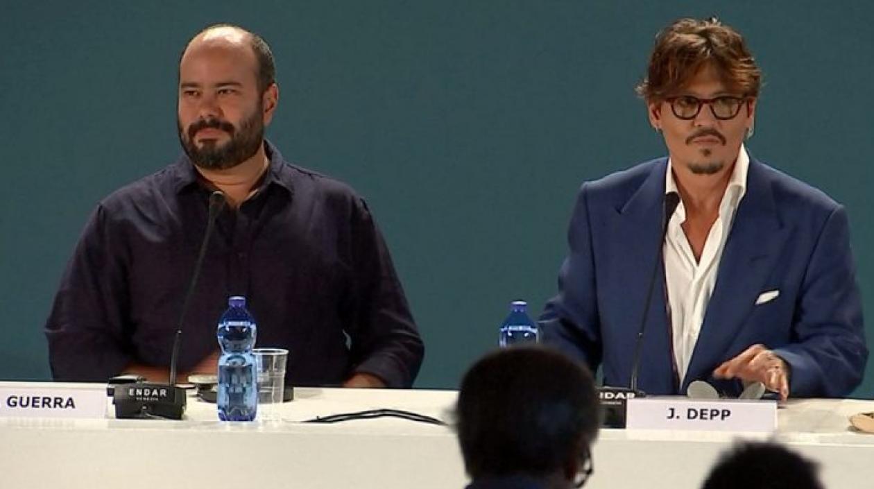 El cineasta Ciro Guerra y el actor Johnny Depp.