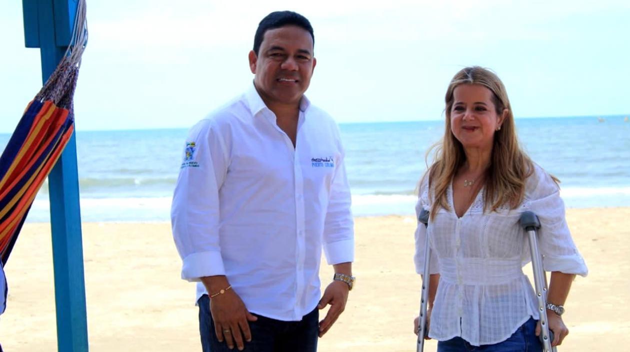 Alcalde de Puerto Colombia, Wilman Vargas y la Gobernadora Elsa Noguera.