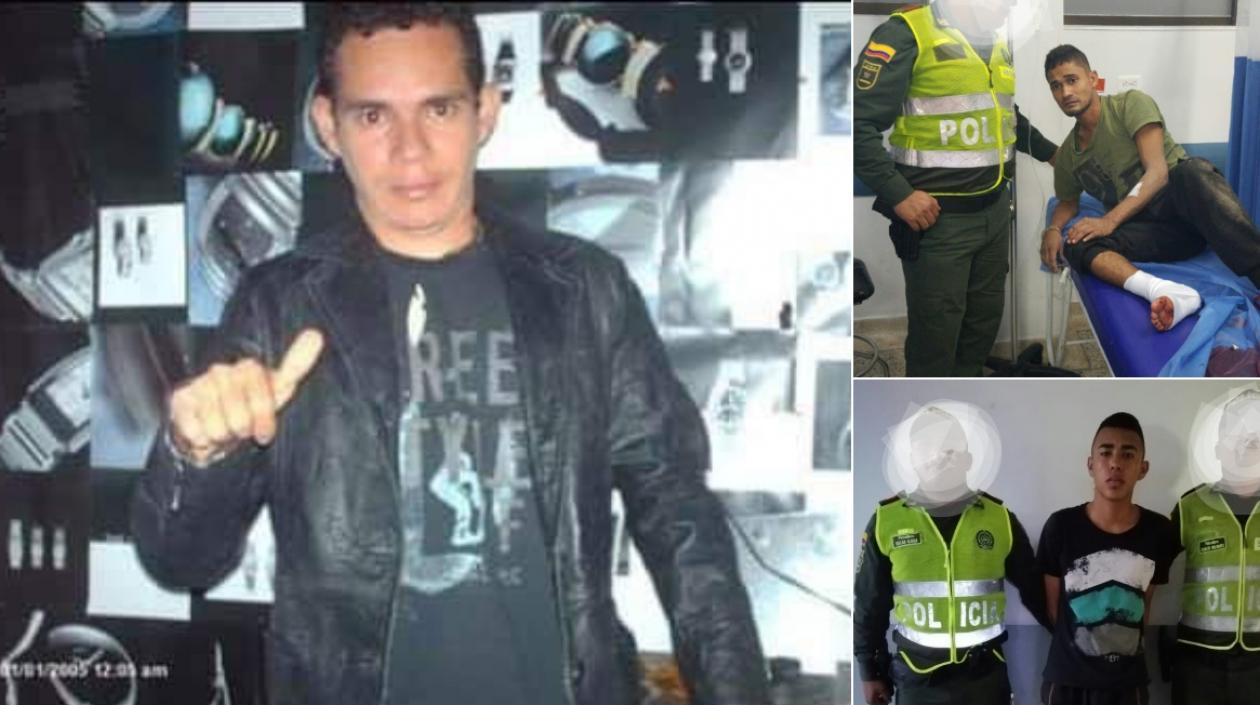 Eliécer Figueroa Ortega, foto izquierda, fue asesinado. En las otras dos fotos, los capturados.