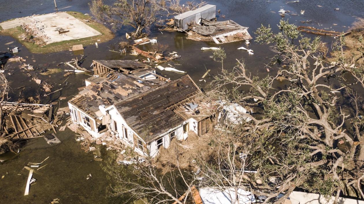 Una foto del reciente paso del huracán Delta por Luisiana, Estados Unidos.